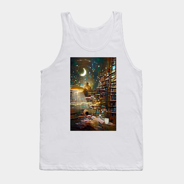 Moonlight Library | National library week | literacy week Tank Top by PsychicLove